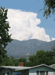 Thunderstorm behind the San Gabriels