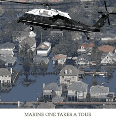 Marine one takes a little tour over New Orleans