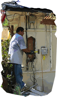 Electrician at work