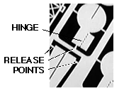 Hinges and release points